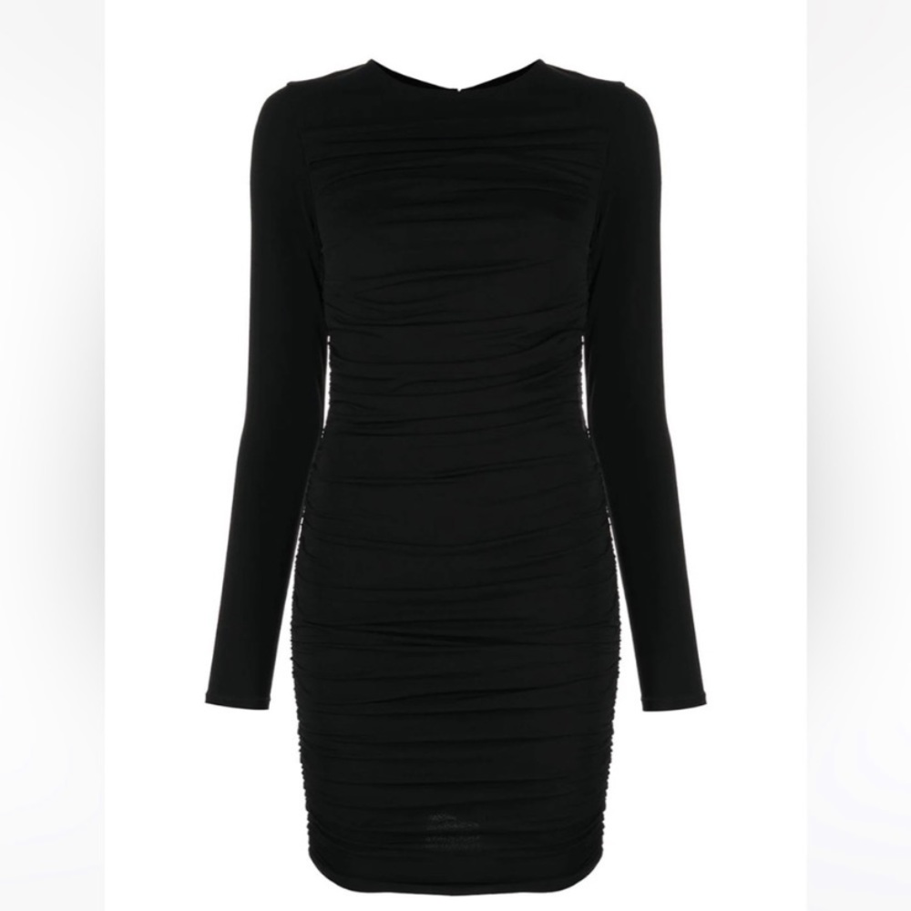 Alice + Olivia Katherina ruched long-sleeve dress